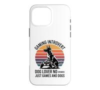 Carcasa para iPhone 16 Pro MAX Gaming Introvertido Amante De Los Perros Sin Multitudes Solo Juegos Perros