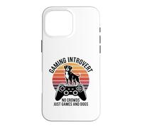 Carcasa para iPhone 16 Pro MAX Gaming Introvertido Amante De Los Perros Sin Multitudes Solo Juegos Perros