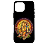 Carcasa para iPhone 16 Pro MAX Ganesha Vitral Mandala Hindú Dios Hinduismo Yoga