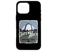 Carcasa para iPhone 16 Pro MAX Gateway Arch National Park - Recuerdo Vintage de Vacaciones