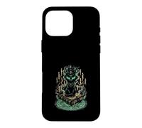 Carcasa para iPhone 16 Pro MAX Gato Negro Místico Grimorio Brujería Gótico Oculto