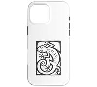 Carcasa para iPhone 16 Pro MAX Gecko Linocut Style Minimalista Animal Art