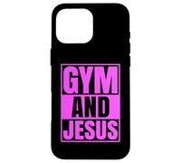 Carcasa para iPhone 16 Pro MAX Gimnasio y Jesús Entrenador Cristiano Grace God Atleta Levantamiento