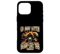 Carcasa para iPhone 16 Pro MAX Go Away Kitten, Divertido Bootleg Daddy Sigma Skeleton Biker