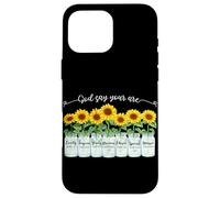 Carcasa para iPhone 16 Pro MAX God Says You Are Girasol Mason Jar Christian Religious