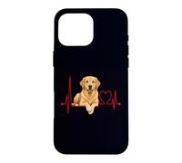 Carcasa para iPhone 16 Pro MAX Goldador Dog Lover Heartbeat ECG Pulse Golden Lab Mix Style
