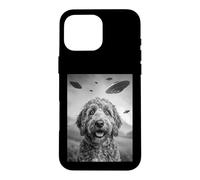Carcasa para iPhone 16 Pro MAX Golden Doodle UFO Funny