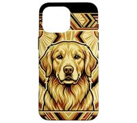 Carcasa para iPhone 16 Pro MAX Golden Retriever Retro de Estilo Art Decó