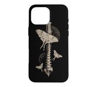 Carcasa para iPhone 16 Pro MAX Gótico Polilla Anatomía Columna Luna Oculto Naturaleza