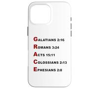 Carcasa para iPhone 16 Pro MAX Grace Acrostic - 5 Christian Faith Bible Verse Scriptures