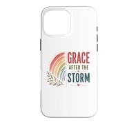 Carcasa para iPhone 16 Pro MAX Gracia después de la tormenta Boho Rainbow Oración Cristiana Positiva