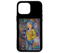 Carcasa para iPhone 16 Pro MAX Graffiti Girl with a Pearl Earring - Colorful Pop Art Street