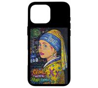Carcasa para iPhone 16 Pro MAX Graffiti Girl with a Pearl Earring - Colorful Pop Art Street