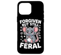 Carcasa para iPhone 16 Pro MAX Gráfico Kawaii de Rata Forgiven But Still Feral Confident