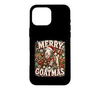 Carcasa para iPhone 16 Pro MAX Gráfico navideño Retro de Farm Goat Merry Goatmas