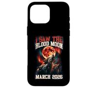 Carcasa para iPhone 16 Pro MAX Gráfico Retro de I Saw The Blood Moon 2026 Howling Wolves
