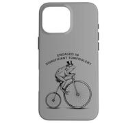 Carcasa para iPhone 16 Pro MAX Gráfico significativo de Tomfoolery Penny-Farthing Bullfrog