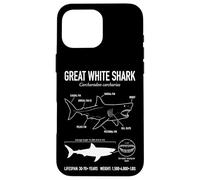 Carcasa para iPhone 16 Pro MAX Gran Tiburón Blanco Anatomía Océano