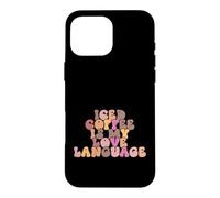 Carcasa para iPhone 16 Pro MAX Groovy Love Iced Coffee Saying Is My Language Retro