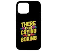 Carcasa para iPhone 16 Pro MAX Guantes de Boxeo Divertidos Retro con Texto en inglés «There Is No Crying In Boxing»