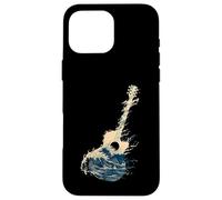 Carcasa para iPhone 16 Pro MAX Guitarra Wave Art Japonés Cool Hombres Mujeres Motivo Amante De La M