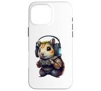 Carcasa para iPhone 16 Pro MAX Hámster con Auriculares para Videojuegos para niños y niñas