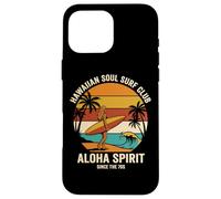 Carcasa para iPhone 16 Pro MAX Hawaiian Soul Surf Club 70 Aloha Retro Beach Surfer Girl