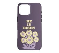 Carcasa para iPhone 16 Pro MAX He Is Risen Daisy Flowers Cita de Pascua Retro Floral