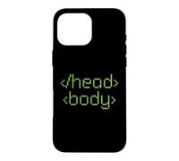 Carcasa para iPhone 16 Pro MAX Head Body Codificador de código HTML Programador Web Broma