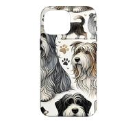 Carcasa para iPhone 16 Pro MAX Hermoso patrón de Collies barbudos Lindo Collie Barbudo