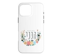 Carcasa para iPhone 16 Pro MAX Hineni Hebrew Here I Am Isaías 6:8 Send Me Floral Watercolor