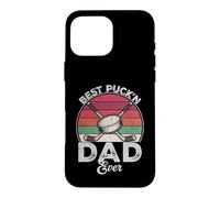 Carcasa para iPhone 16 Pro MAX Hockey Dad Best Puck'n Dad Ever Vintage Día del Padre