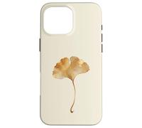 Carcasa para iPhone 16 Pro MAX Hoja de Ginkgo Acuarela Dorada Diseño Minimalista Botánico
