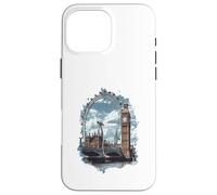 Carcasa para iPhone 16 Pro MAX Horizonte de Londres Big-Ben Ferris Wheel Cityscape Art