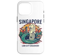 Carcasa para iPhone 16 Pro MAX Horizonte de Singapur Merlion Lion City Singapurenses