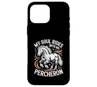 Carcasa para iPhone 16 Pro MAX Horse Percheron Mi Alma Monta con mi Percheron