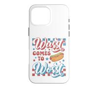 Carcasa para iPhone 16 Pro MAX Hotdog Wurst llega a lo Peor Divertido Perrito Caliente del 4 de Julio