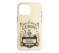 Carcasa para iPhone 16 Pro MAX Humor Oscuro gótico limón Cita Esqueleto Mercado Estado de ánimo