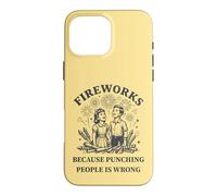 Carcasa para iPhone 16 Pro MAX Humor Retro Fuegos Artificiales Anti-Violencia