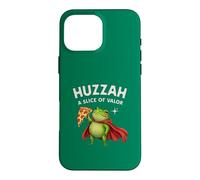 Carcasa para iPhone 16 Pro MAX Huzzah: Una porción de Valor Frog Knight Pizza Gamer Snacks