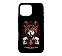 Carcasa para iPhone 16 Pro MAX I Am The Way John 14:6 Diseño de Calavera gótica de Jesús Cristiano