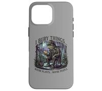 Carcasa para iPhone 16 Pro MAX I Bury Things Frog Gardener Dark Humor Shovel