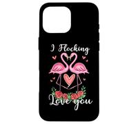 Carcasa para iPhone 16 Pro MAX I Flocking Love You Flamingo Pareja Romántico Juego de Palabras