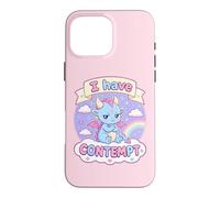 Carcasa para iPhone 16 Pro MAX I Have Contempt Cute Kawaii Dragon Sarcástico Mood Art Rosa