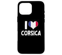 Carcasa para iPhone 16 Pro MAX I Love Corsica Francia Bandera Corazón Orgullo Córcega