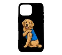 Carcasa para iPhone 16 Pro MAX I Love Dad Tattoed Dog Daddy Golden Retriever Dueño Amante
