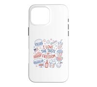 Carcasa para iPhone 16 Pro MAX I Love The Taste of Freedom Vintage American Foods Gráfico