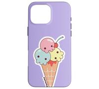 Carcasa para iPhone 16 Pro MAX Ice Cream Skull Spoopy Yami Kawaii Halloween Design, Pastel