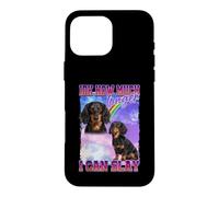 Carcasa para iPhone 16 Pro MAX IDK How Much Longer Slay Black Long Haired Dachshund Lover