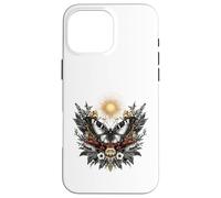 Carcasa para iPhone 16 Pro MAX Ilustración botánica de Sol Mariposa mística